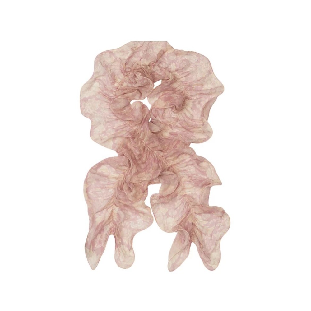 Lauren Ralph Lauren Floral Boa Ruffle Scarf Womens Pink Cream